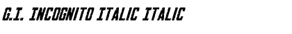 G.I. Incognito Italic Font