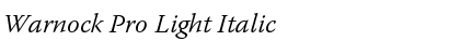 Warnock Pro Light Italic Font