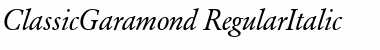 ClassicGaramond RegularItalic Font