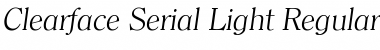 Clearface-Serial-Light RegularItalic Font