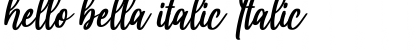 Download hello bella italic Font