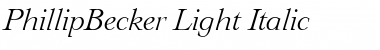 PhillipBecker-Light Italic Font