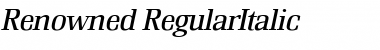 Renowned RegularItalic Font