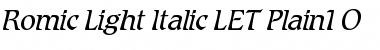 Download Romic Light Italic LET Font