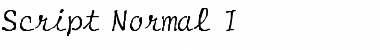 Script-Normal-I Regular Font