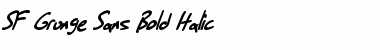 SF Grunge Sans Bold Italic Font