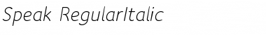 Download Speak-RegularItalic Font
