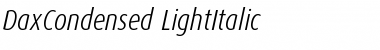 Download DaxCondensed-LightItalic Font