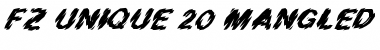 FZ UNIQUE 20 MANGLED ITALIC Font