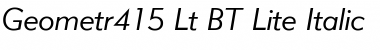 Geometr415 Lt BT Lite Italic