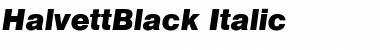 HalvettBlack Italic Font