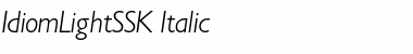 IdiomLightSSK Italic Font