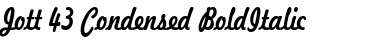 Jott 43 Condensed BoldItalic Font