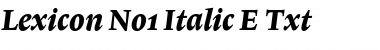 Lexicon No1 Italic E Txt Font