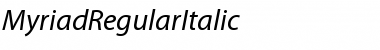 MyriadRegularItalic Normal Font