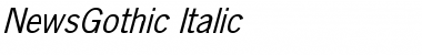 NewsGothic Italic Italic Font