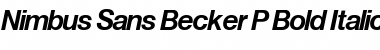 Nimbus Sans Becker P Bold Italic Font