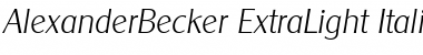 AlexanderBecker-ExtraLight Font
