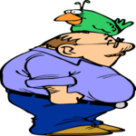 Man with Bird on Head