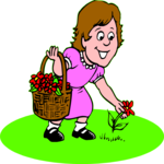 Girl Picking Flowers