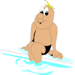 Sitting on Pool Edge