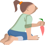 Girl Picking Carrot