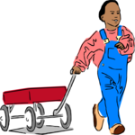 Boy Pulling Wagon 1