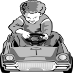 Boy in Toy Car