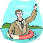 Man in Life Preserver