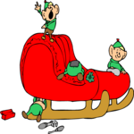 Elves Fixing Sleigh