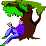 Man Reading Under Tree
