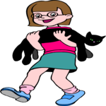 Girl Carrying Cat