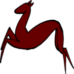 Wooden Deer Leaping