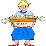 Woman with Box of Bills