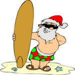 Santa & Surfboard 1