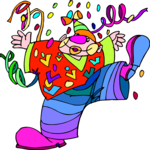 Clown with Confetti