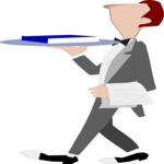 Waiter with Book