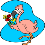 Flamingo with Flowers