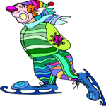 Clown Ice Skating 1