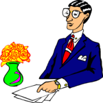 Businessman at Counter