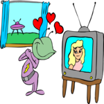 Space Alien Watching TV 1