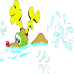 Reindeer Swimming