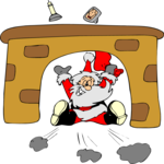 Santa in Fireplace 3