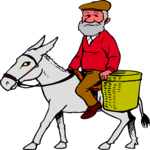 Man Riding Donkey
