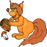 Squirrel with Pine Cone