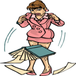 Woman Dropping Papers