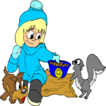 Girl Feeding Squirrel 1