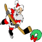 Santa Playing Hockey