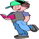 Boy Skating & Reading
