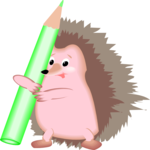 Hedgehog with Pencil